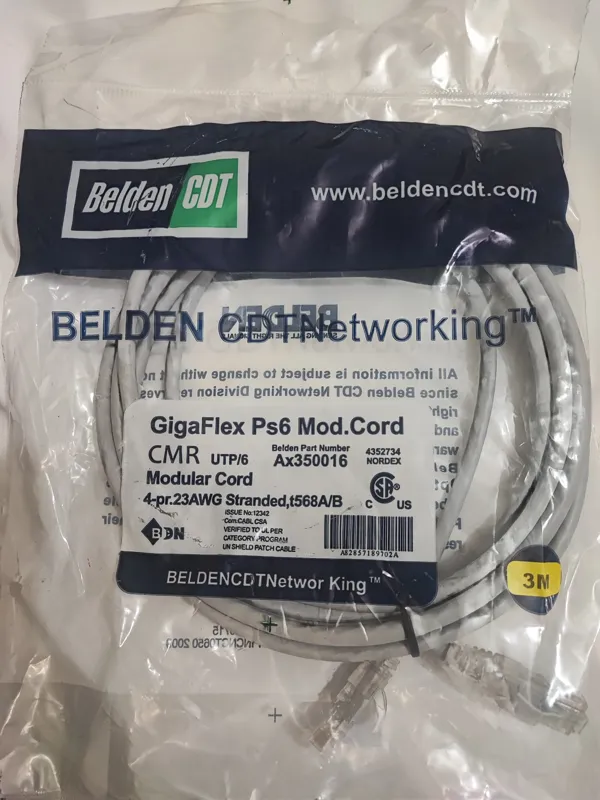 کابل شبکه بلدن Cat 6  سه متری