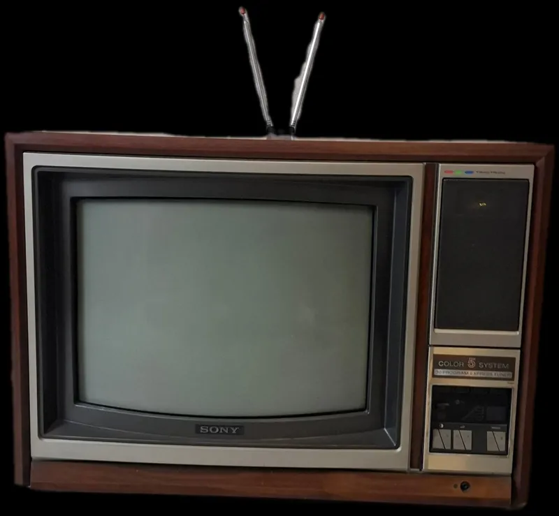 تلویزیون قدیمی بدنه چوبی SONY (توضیحات)