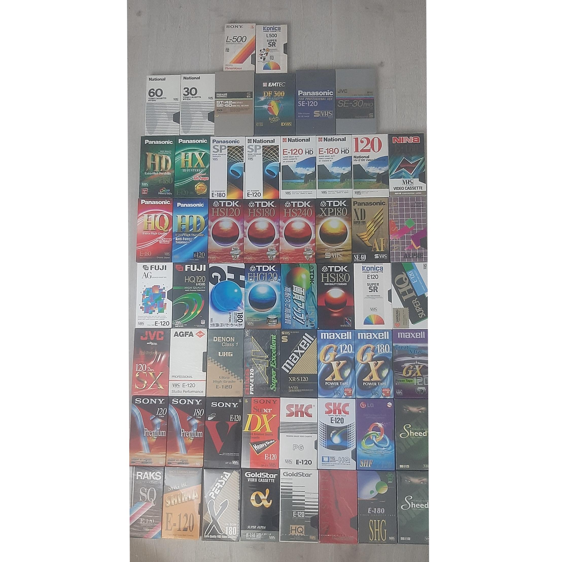 56 مدل فیلم vhs کمیاب خام، پلمب (توضیحات)