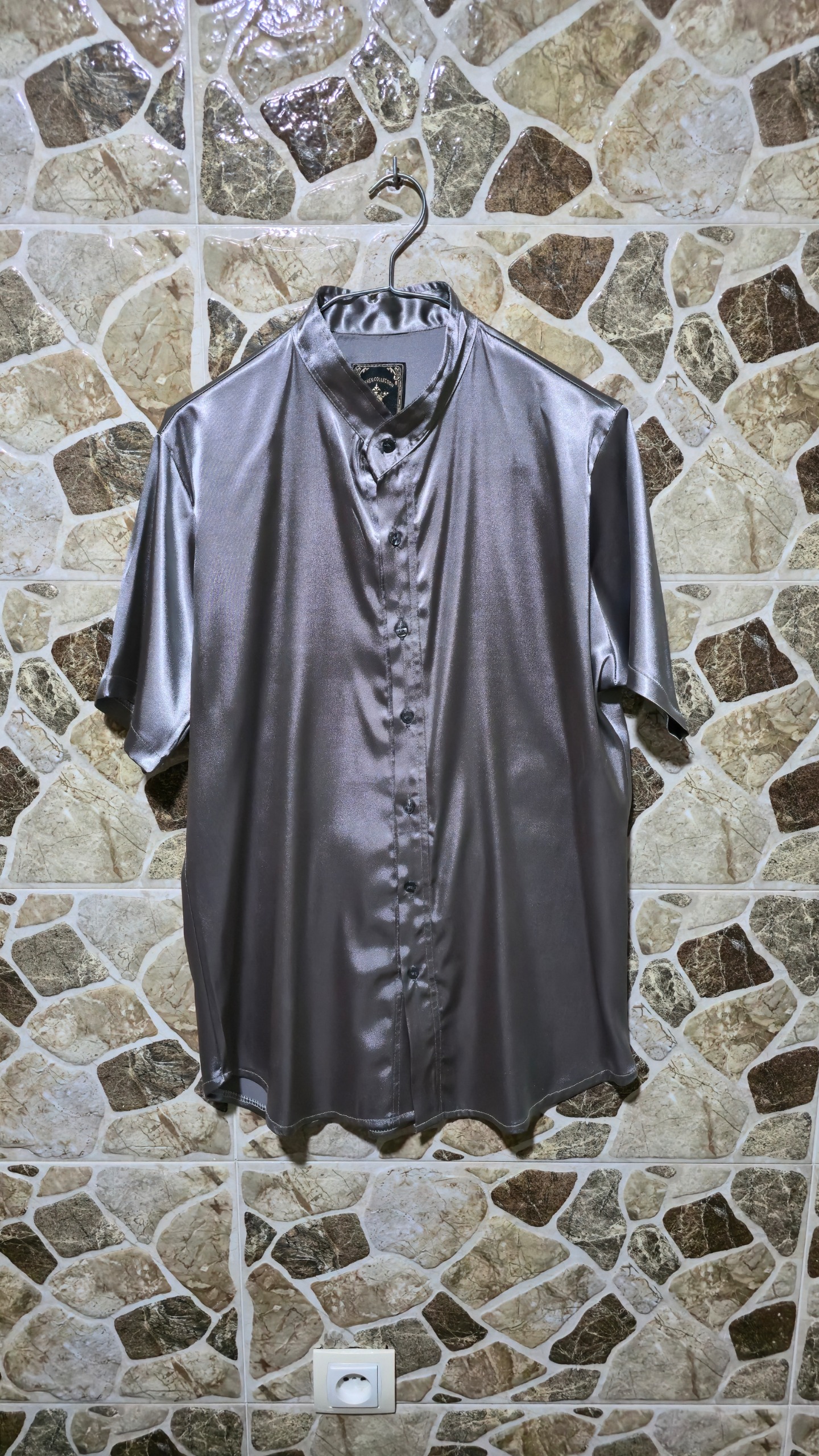 پیراهن استین کوتاه نقره ای