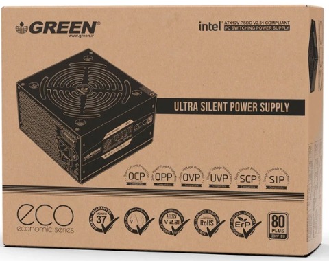 منبع تغذیه کامپیوتر گرین مدل GP450A-ECO Rev3.1