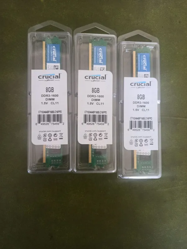 رم CRUCIAL 8 1600- نو با مهلت تست