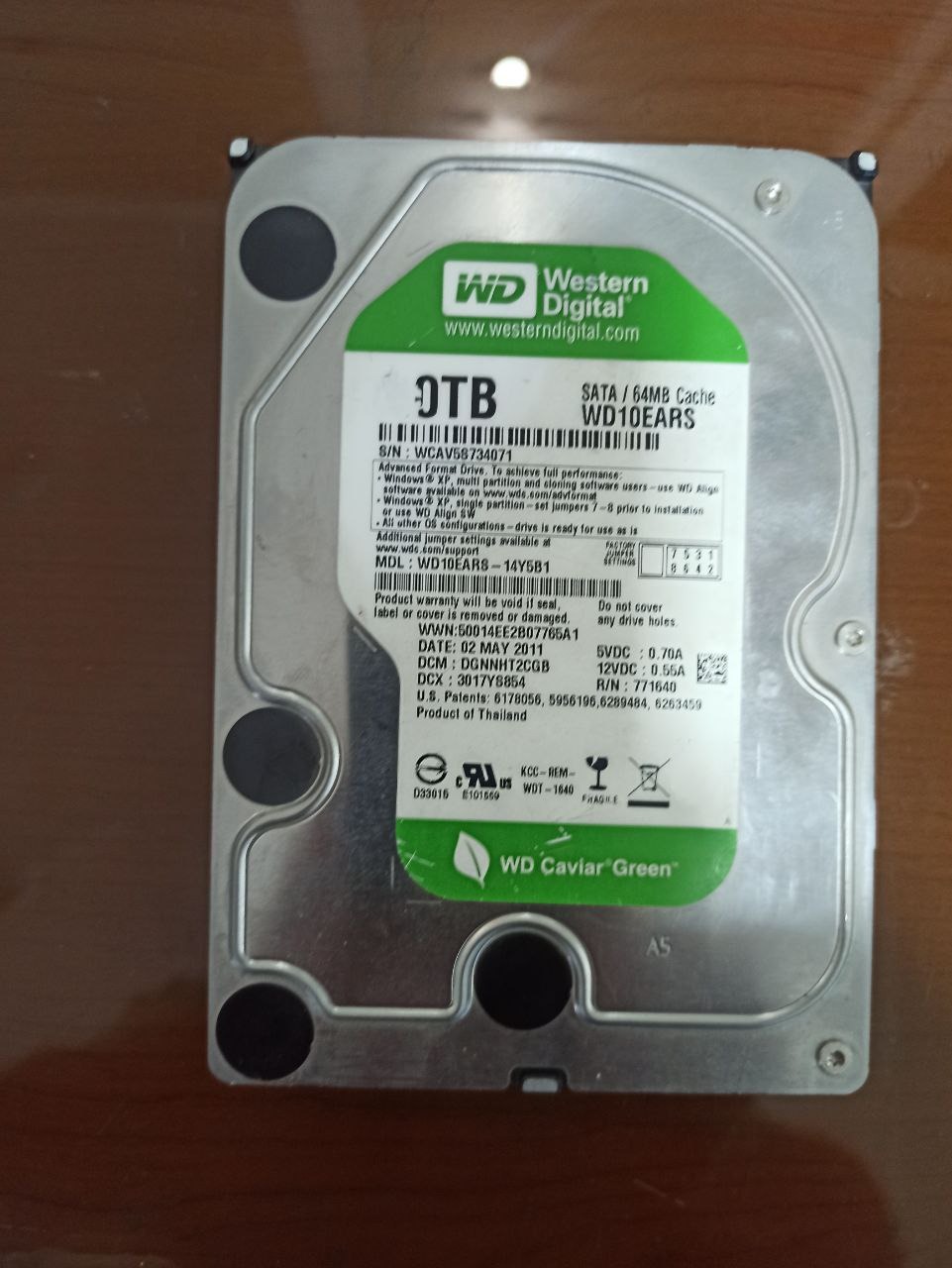 هارد WD GREEN 1 TB-  سلامت 100%
