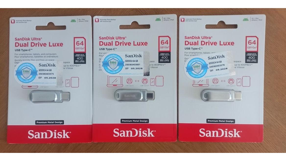 SanDisk Ultra Dual Drive Luxe 64حافظه طلایی تهران