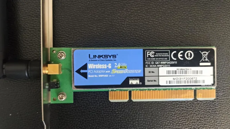 کارت PCI وای فای LINKSYS WMPGSV11-سالم و پر سرعت