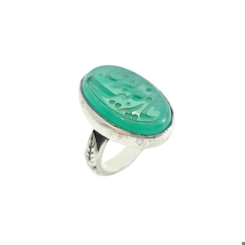 انگشتر نقره مردانه عقیق خطی یا زینب کبری کد 39789