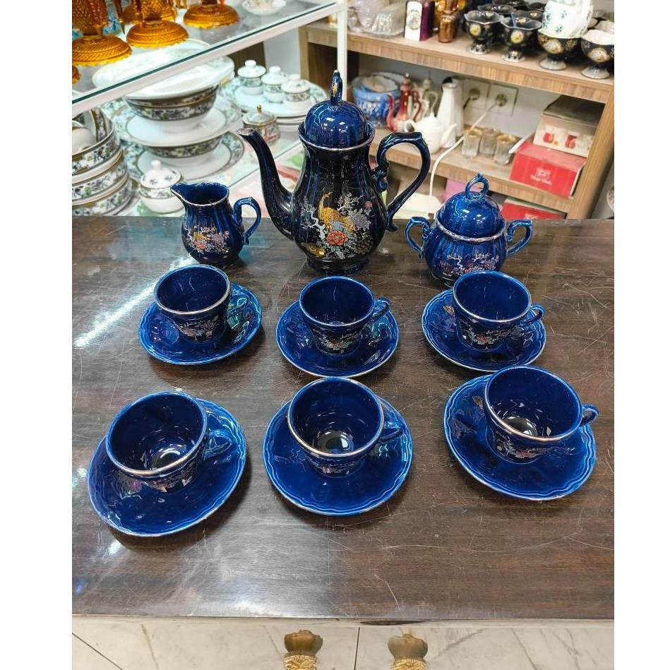 سرویس قهوه خوری سرمه ای ژاپنی قدیمی