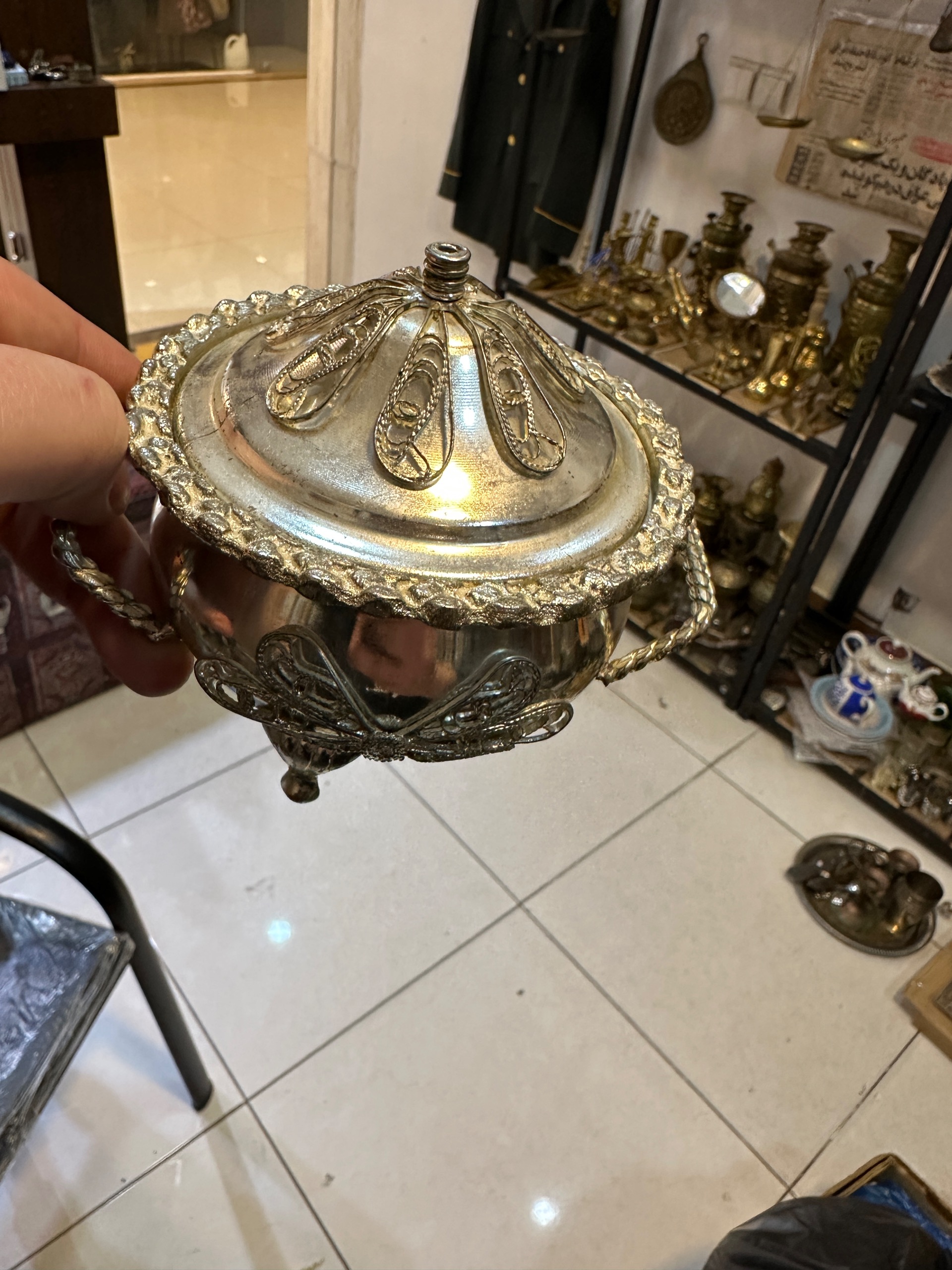 قندان برنجی قدمت پهلوی