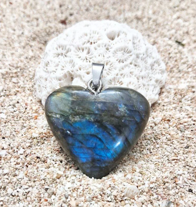 آویز لابرادوریت طرح قلب کد 325 E