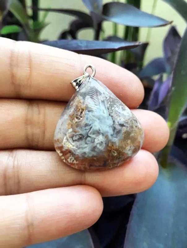 آویز و رومانتویی عقیق شجر کد E 227