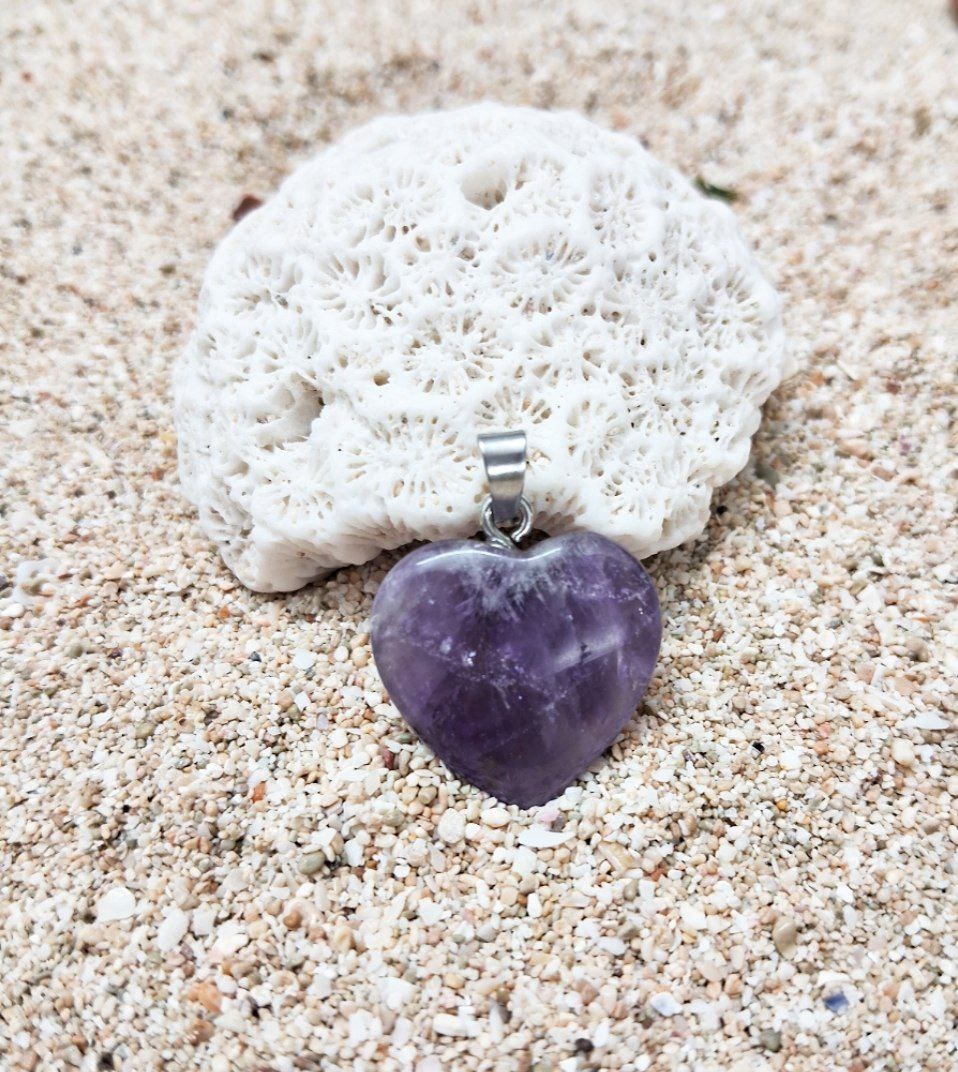 آویز آمیتیست طرح قلب کد 463 E