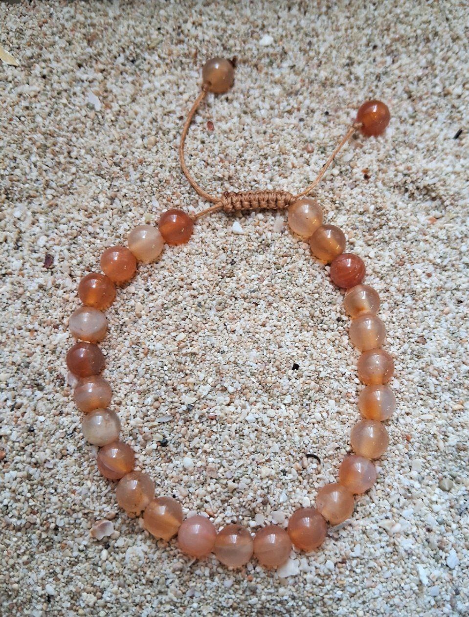 دستبند عقیق نارنجی کد 501 E