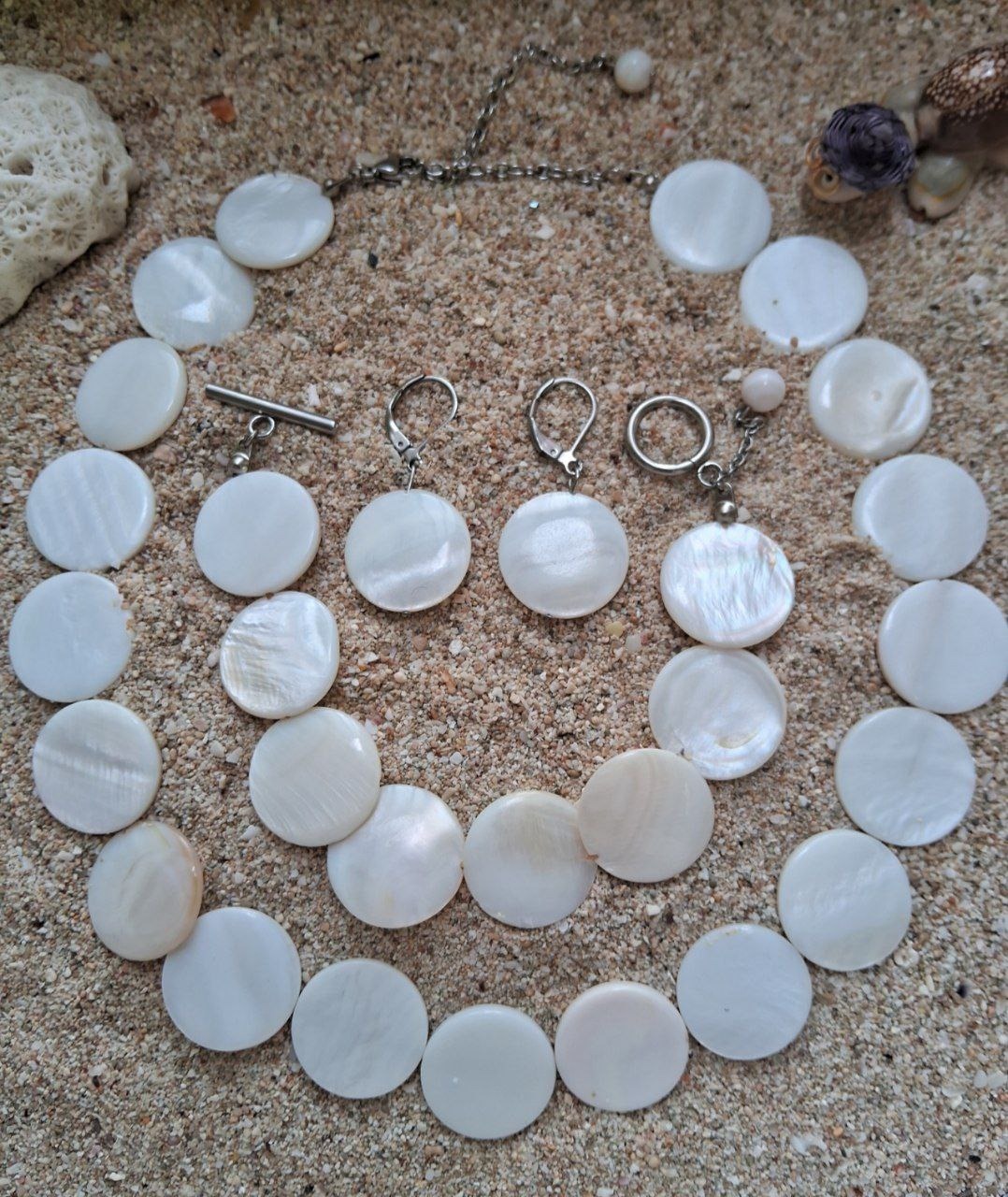 نیم ست لاکچری صدف طبیعی کد E 516