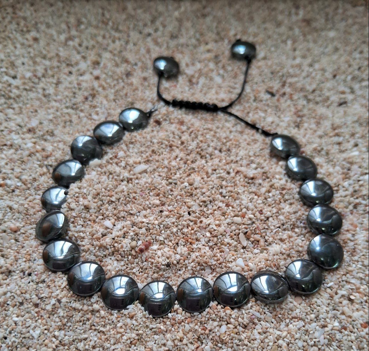 دستبند فری سایز حدید دودی کد 536 E