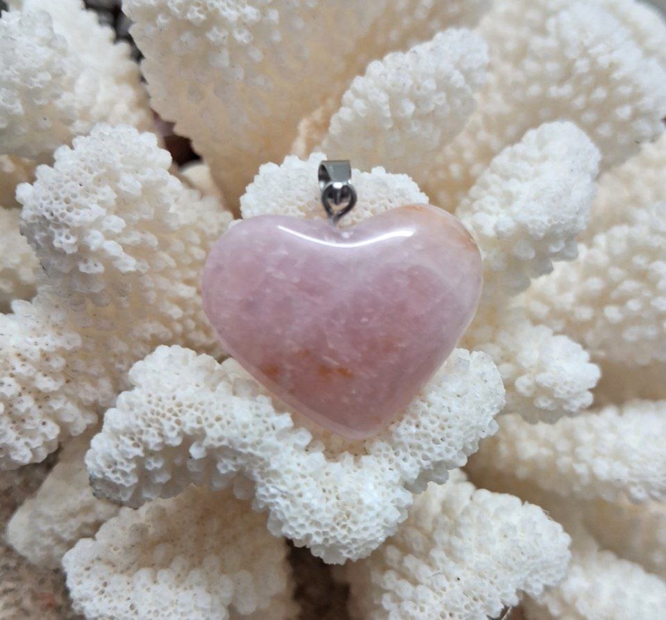 آویز کوارتز صورتی طرح قلب کد 459 E