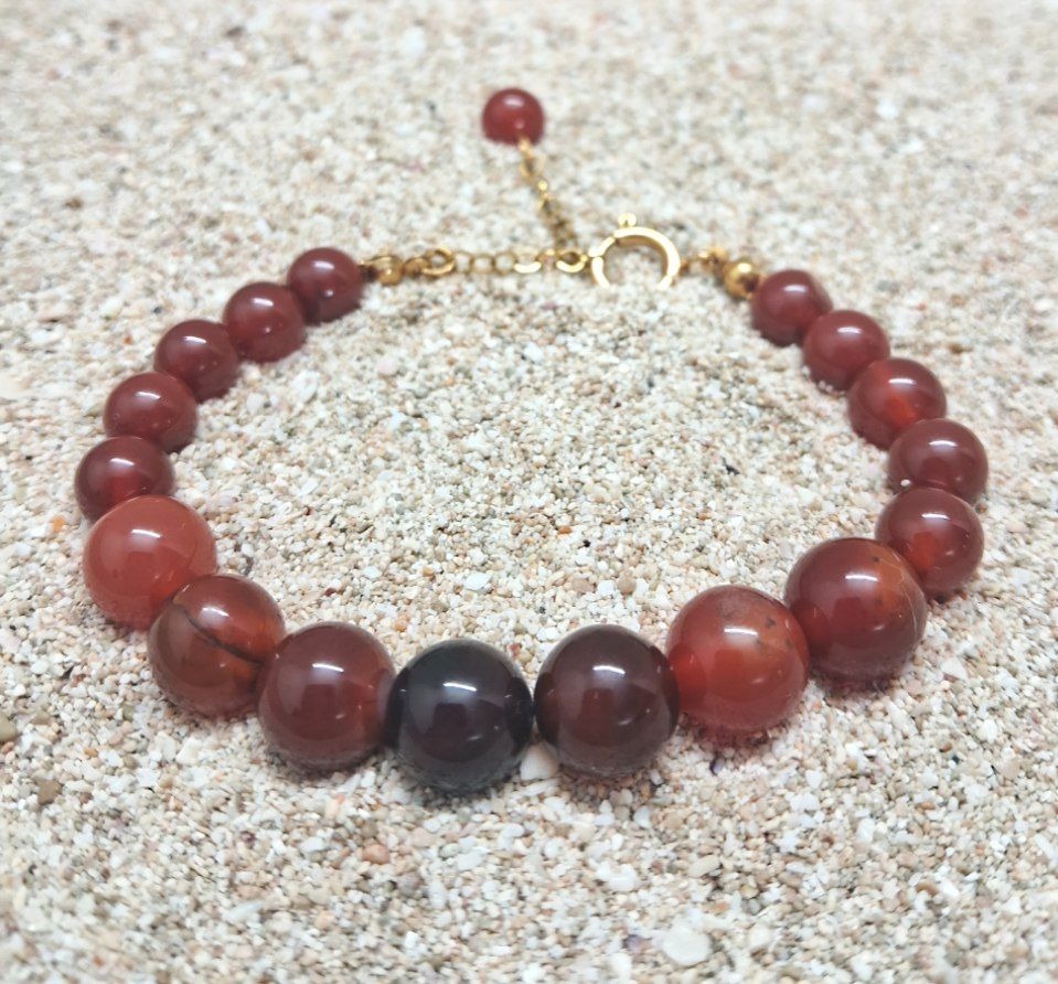دستبند عقیق قرمز (Red Agate) کد 564 E