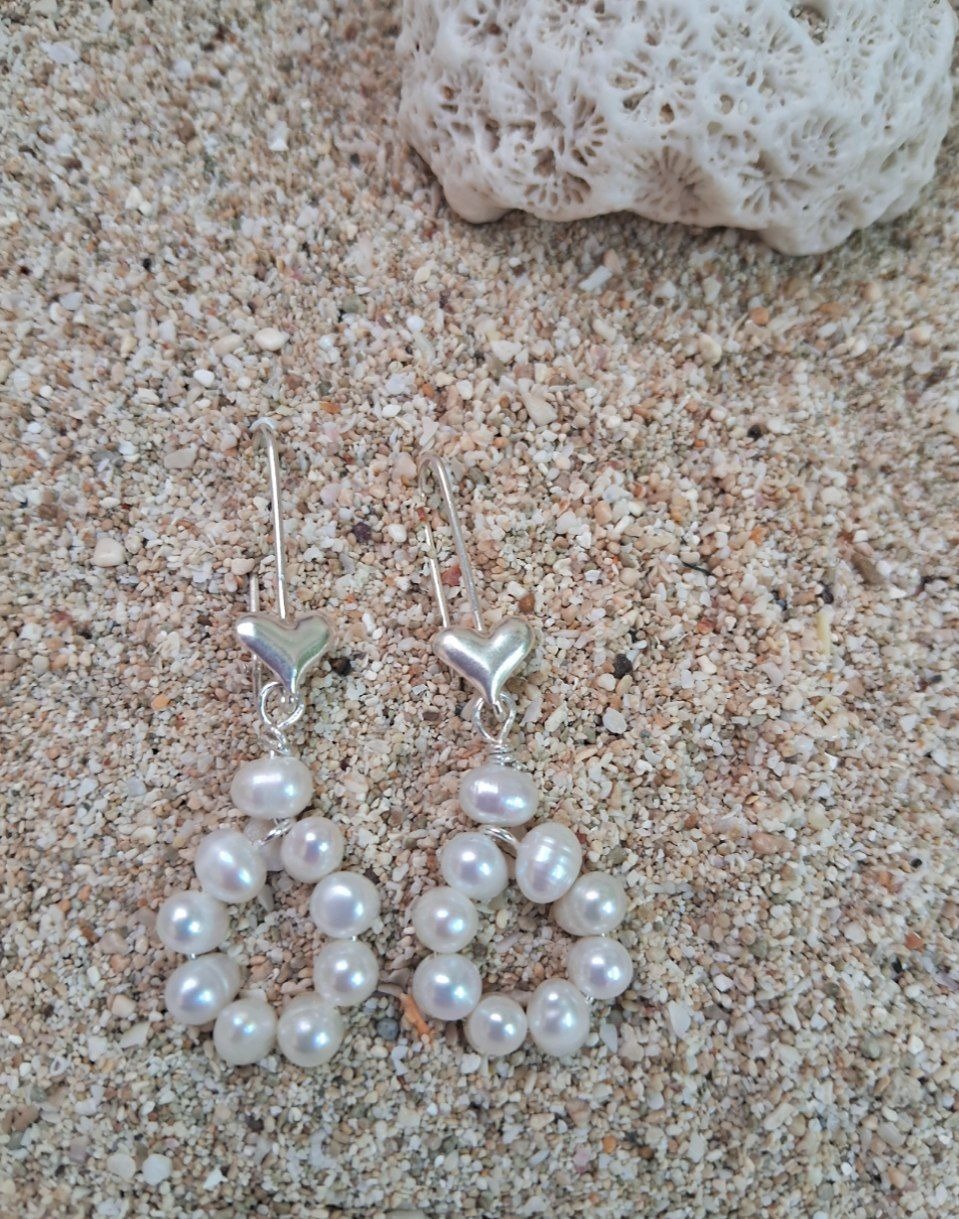 گوشواره لاکچری نقره مروارید پرورشی طبیعی کد E 574