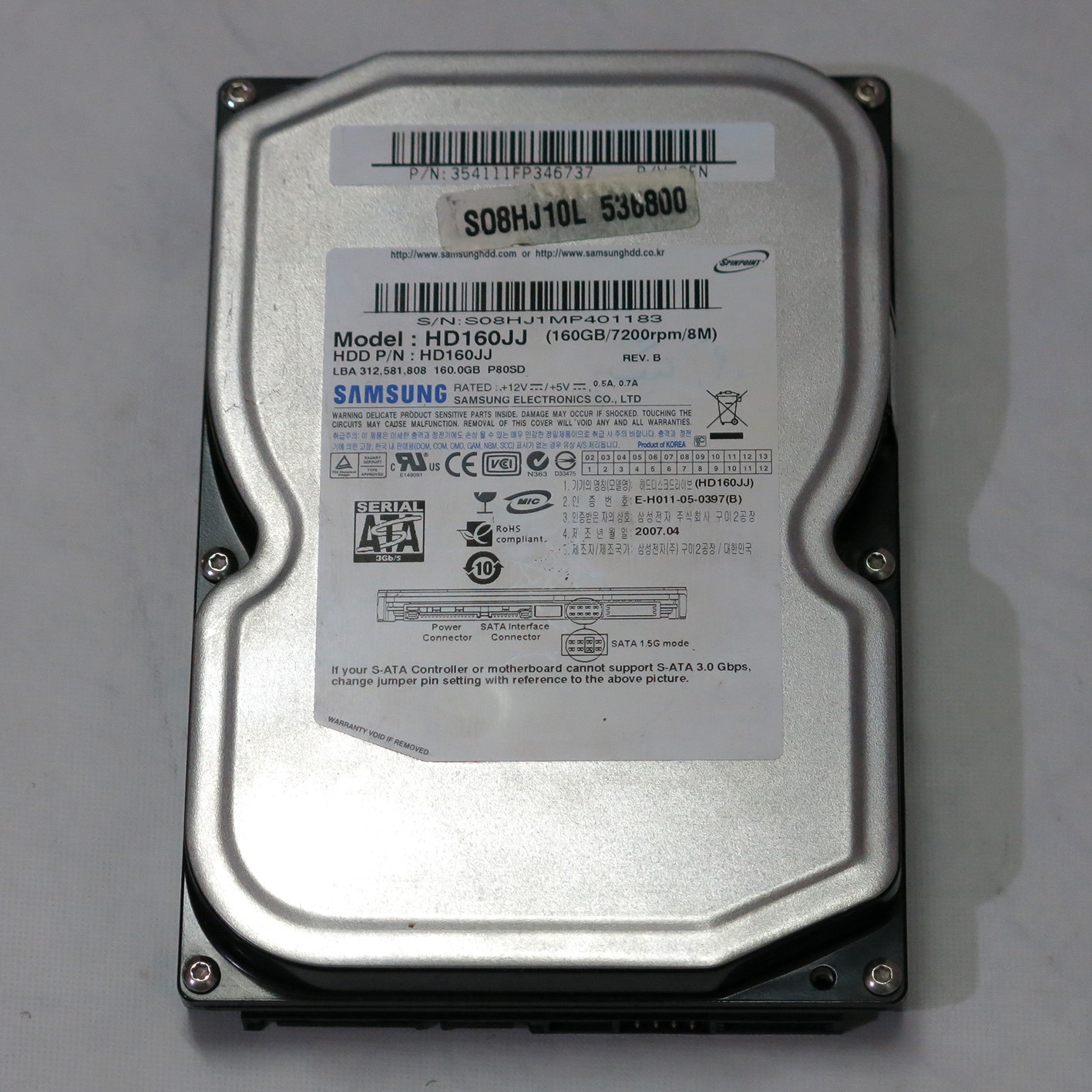 هارد 160 گیگ مارک SAMSUNG ساتا