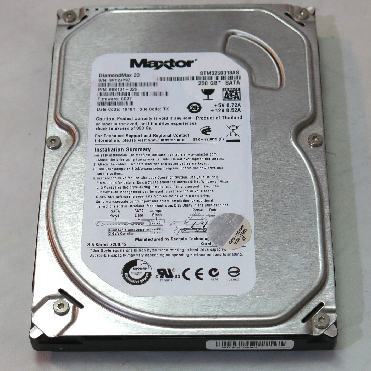 هارد 250 گیگ SEAGATE (سلامتی 26 درصد )