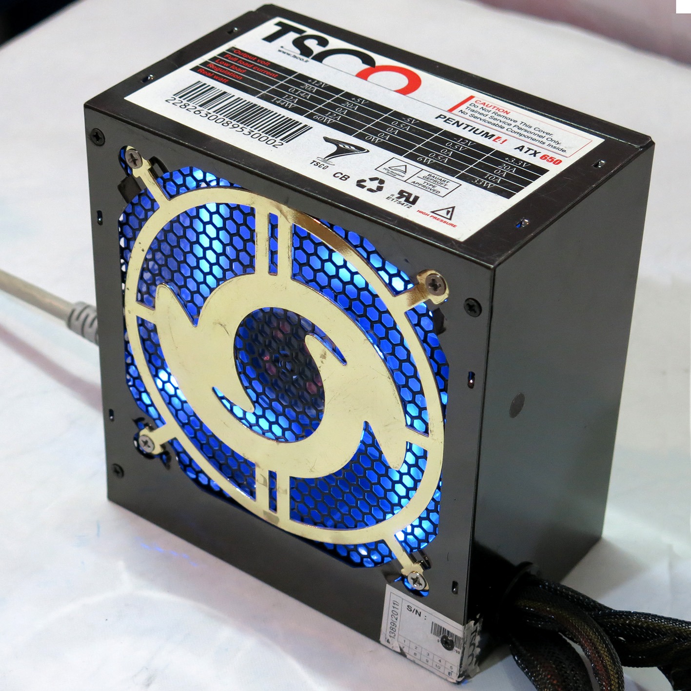 پاور تسکو TSCO ATX650 فن LED آبی