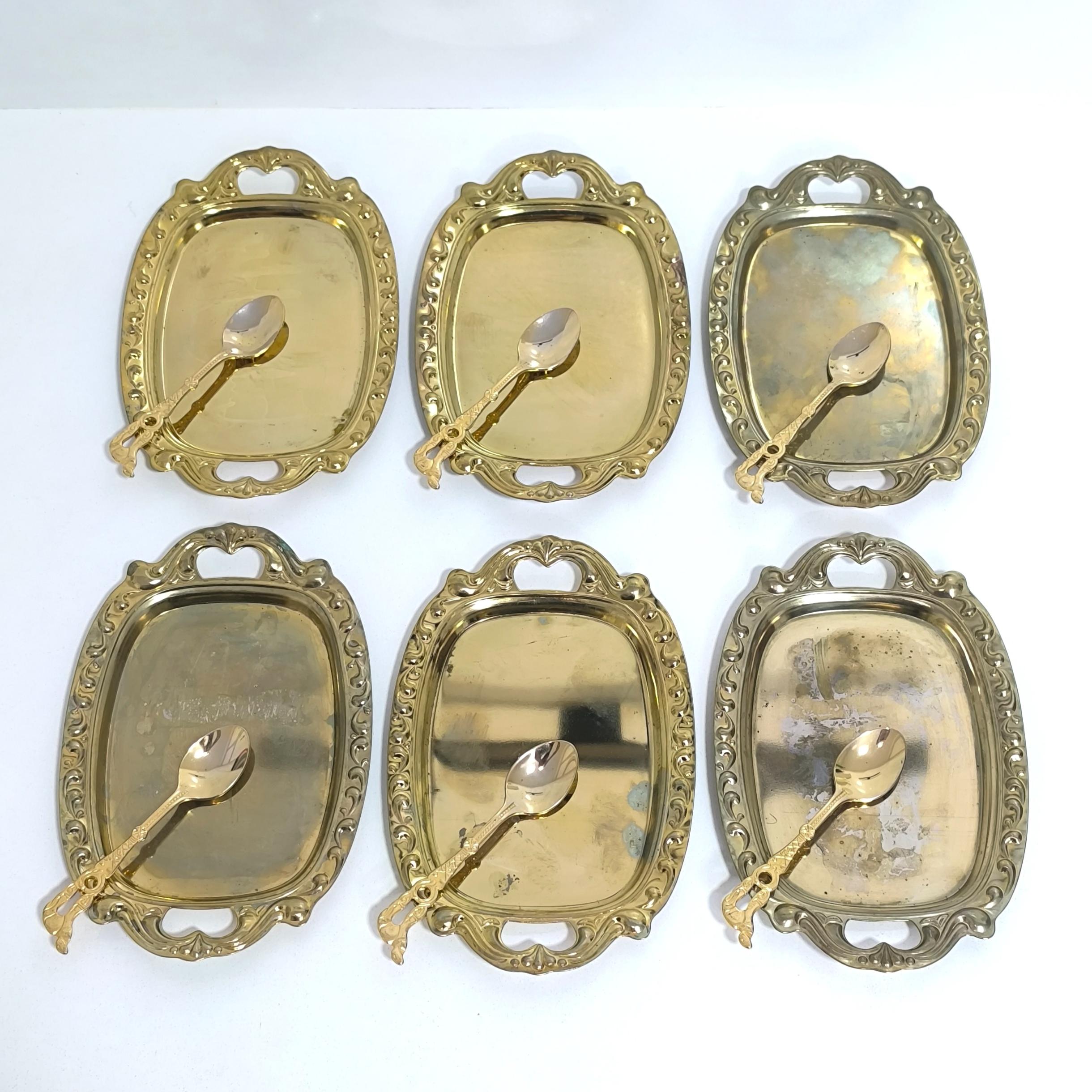 ست شش عددی سینی کوچک با قاشق