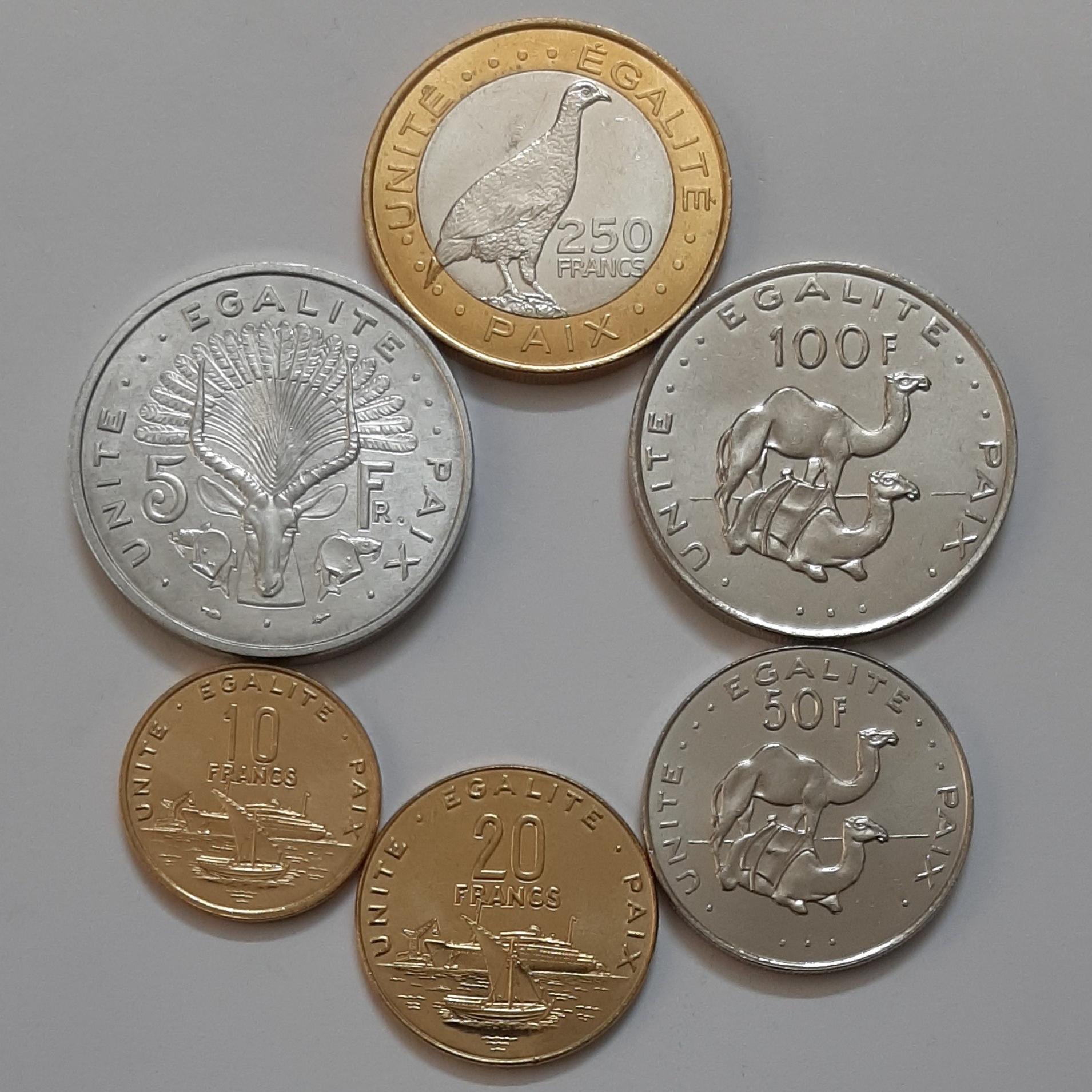 ست کامل سکه های جیبوتی