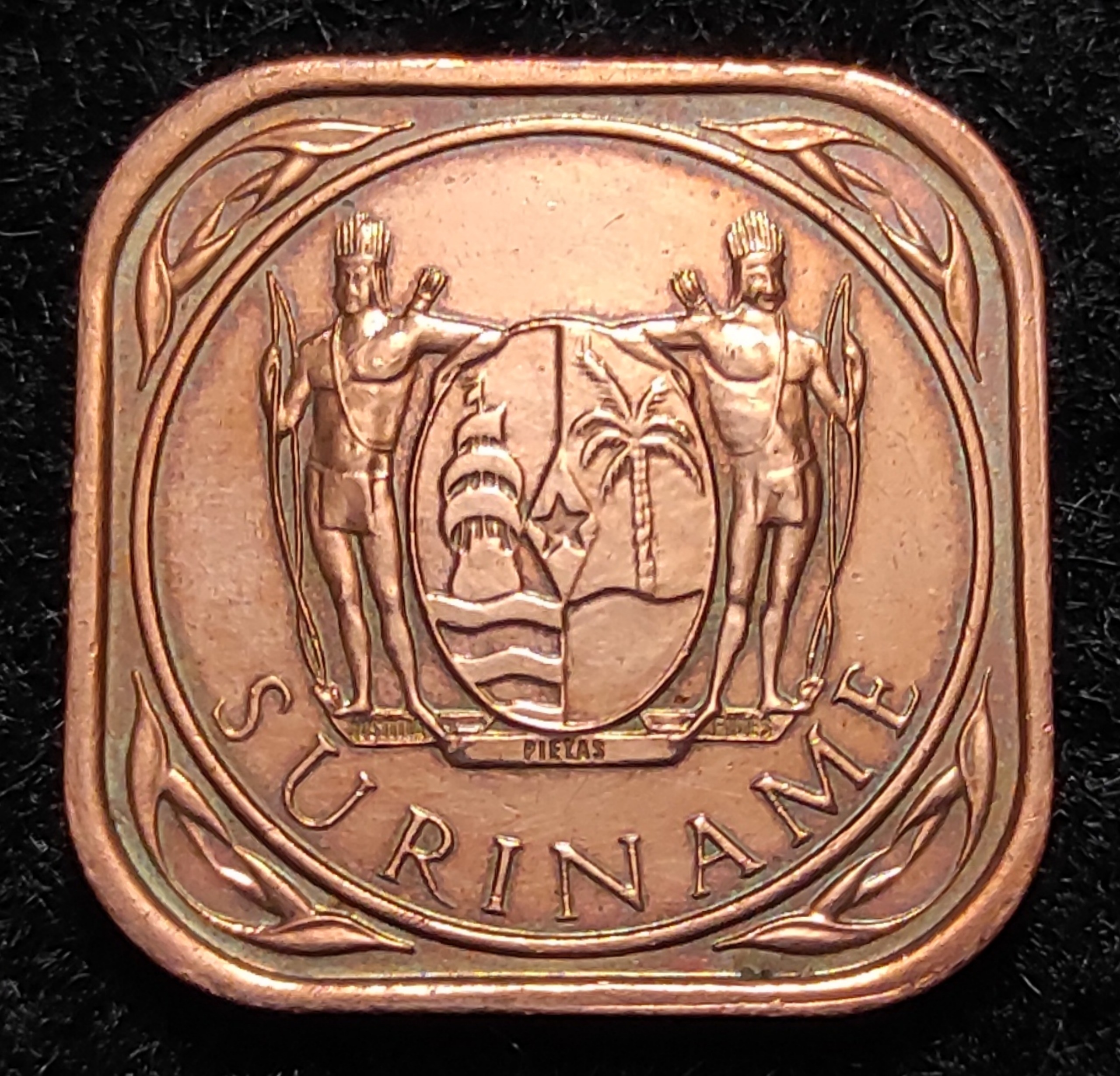 سکه مربعی کمیاب و خاص 5 سنت سورینام