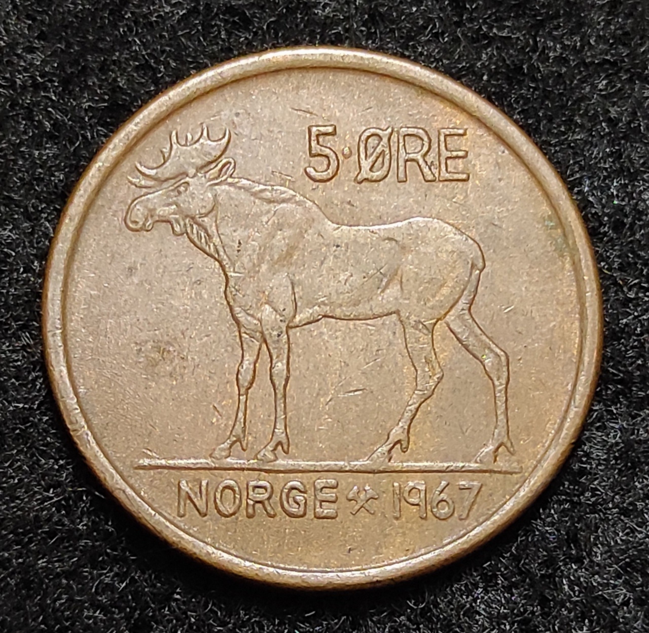 سکه کلکسیونی و زیبای 5 اوره 1967 پادشاهی نروژ