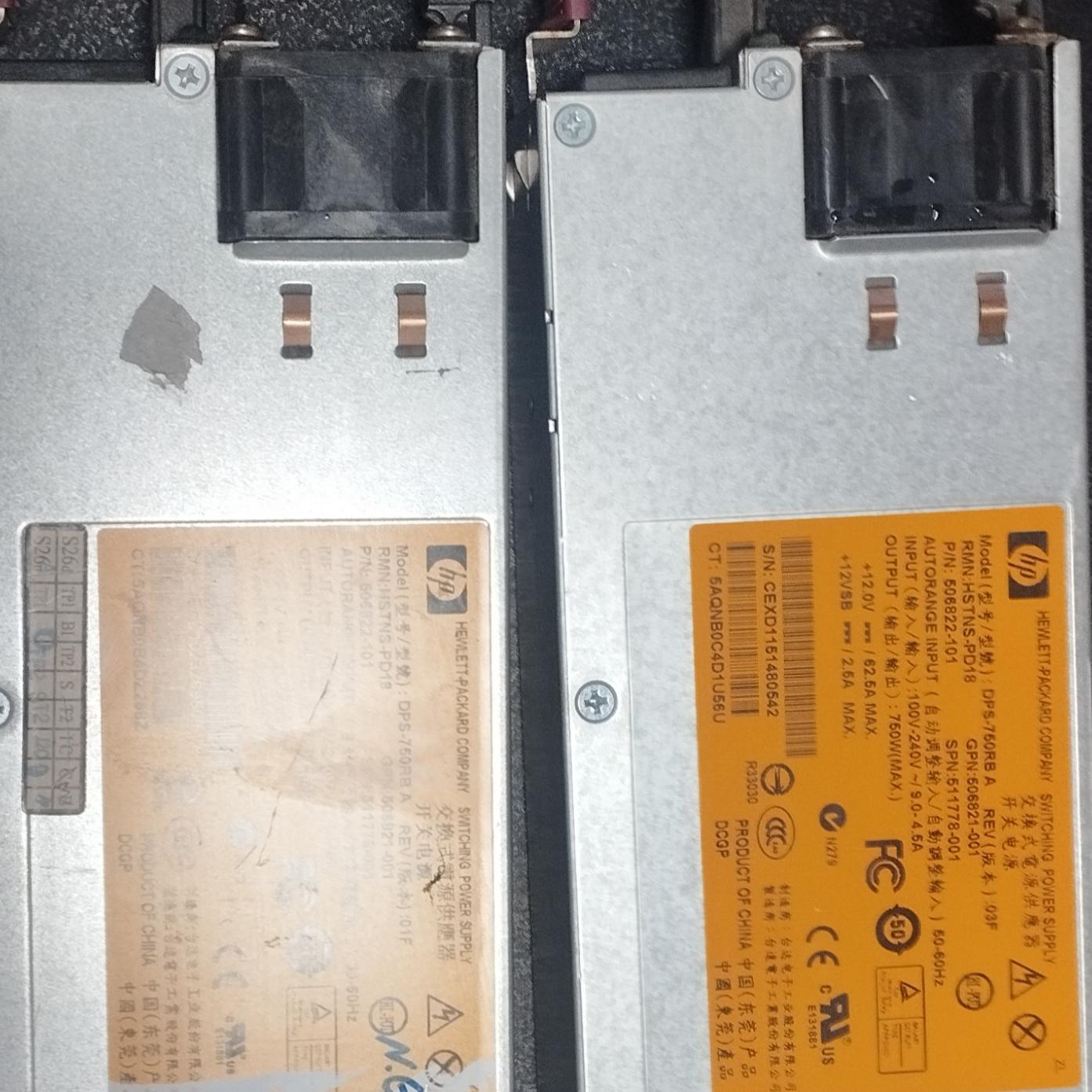 یک جفت پاور سرور HP 750