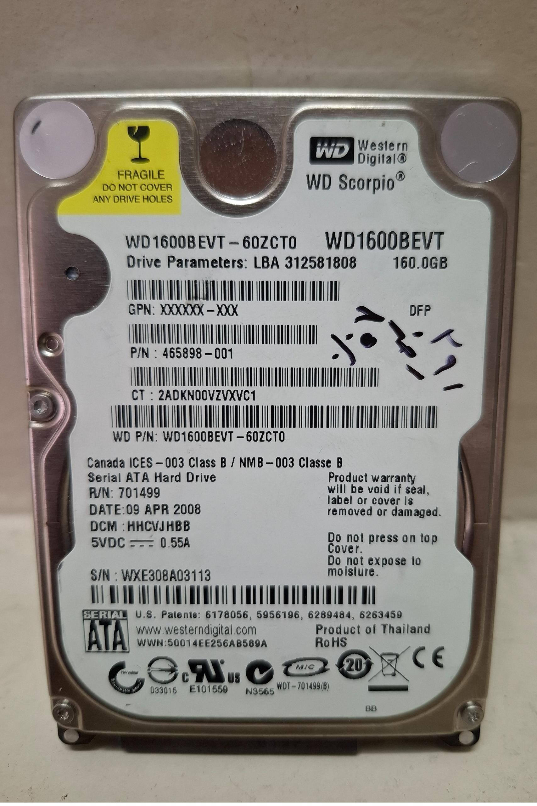 هارد 160G لپ تاپی