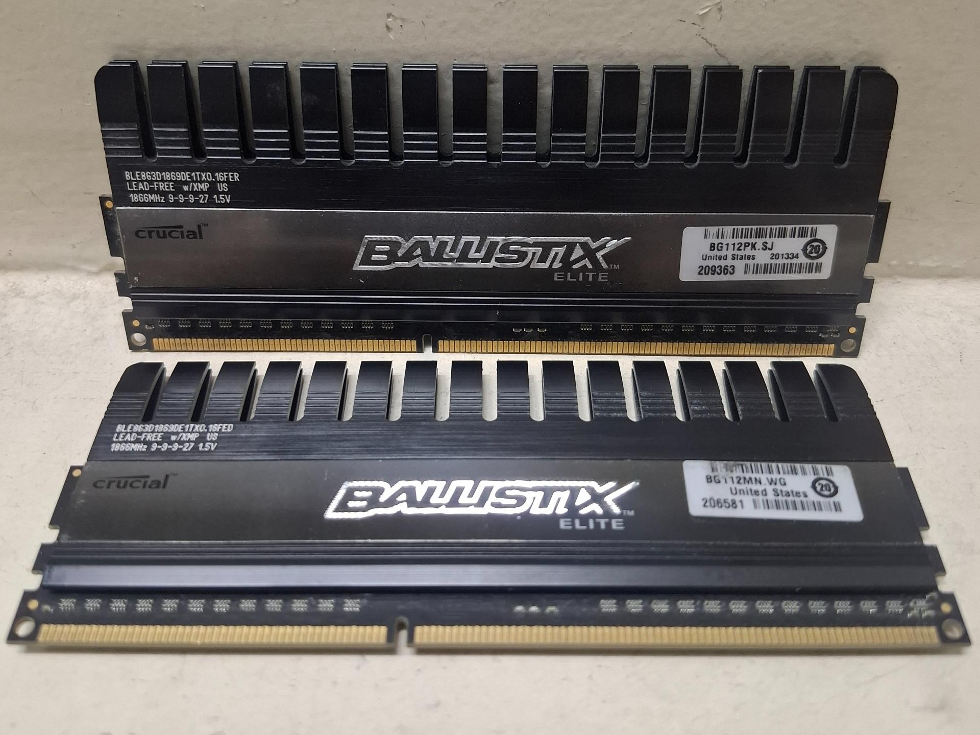 دو عدد رم 8 گیگ DDR3 باس 1866