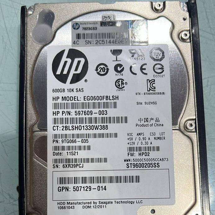 هارد سرور HP 600GB 10K