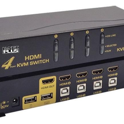 کی وی ام سوییچ 4 پورت HDMI KVM کی نت پلاس KPH624