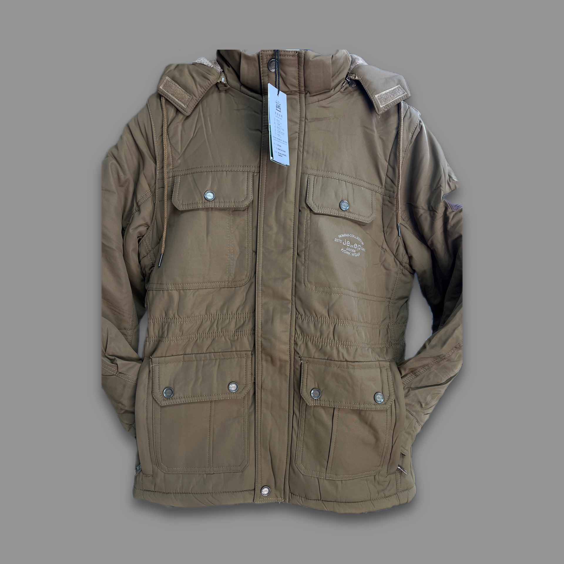 کاپشن(اور)خزدار مارک جیپ باکیفیت بالا و گرم