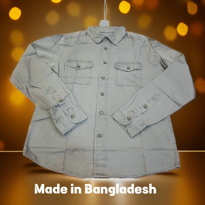 پیراهن کتان دو جیب خارجی xxxl