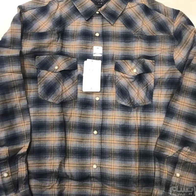 پیراهن پشمی دو جیب خارجی مردانه سایز 5XL