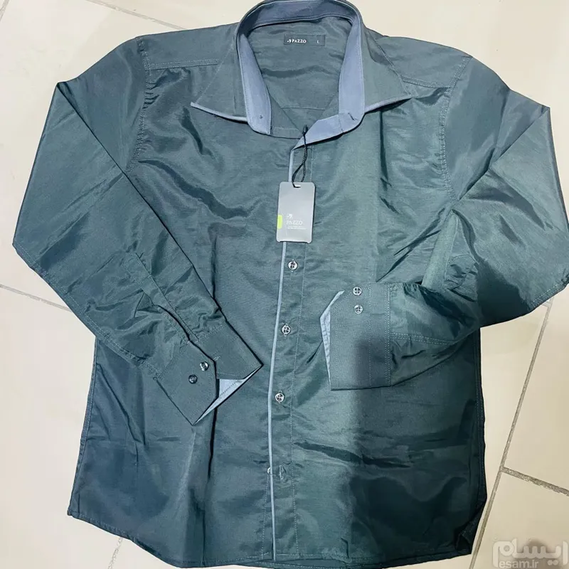 پیراهن ساده مردانه ذغالی رنگ Pazzo