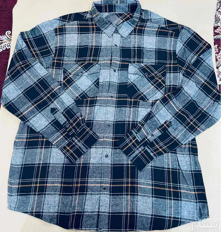 پیراهن پشمی مردانه دو جیب بنگلادشی سایز XXL