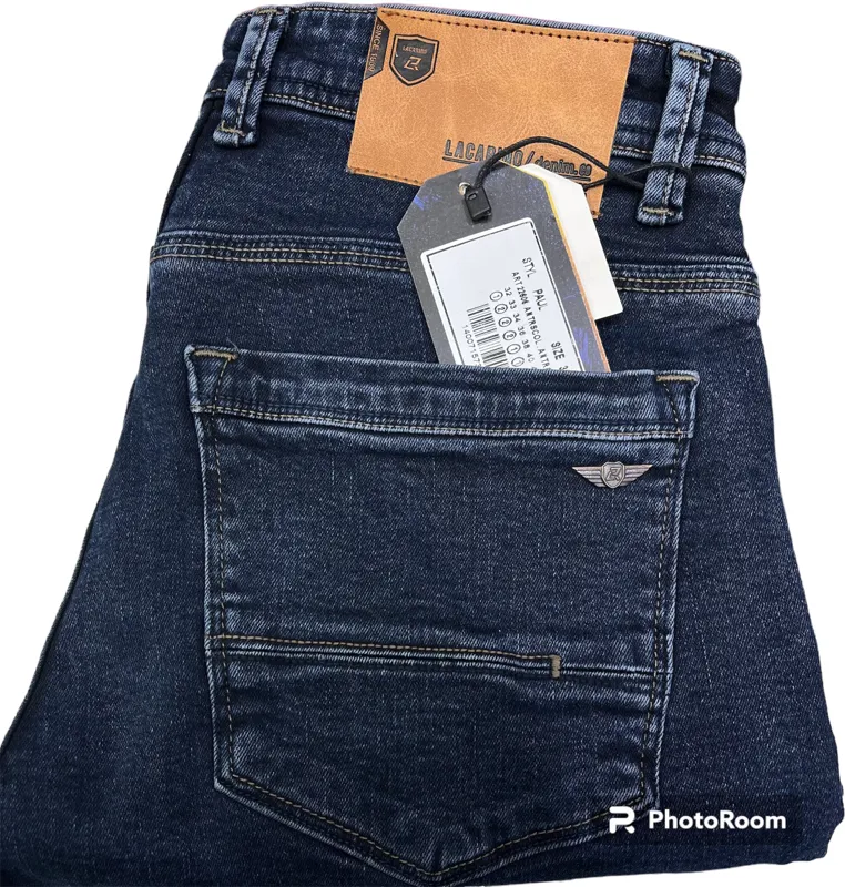 شلوار لی راسته فاق آزاد(لاکارینو) آبی تیره