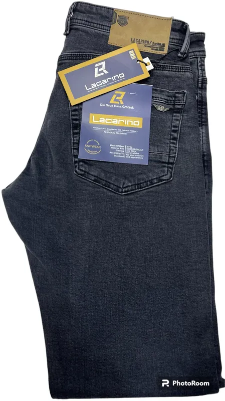 شلوار لی راسته فاق آزاد(لاکارینو) خاکستری