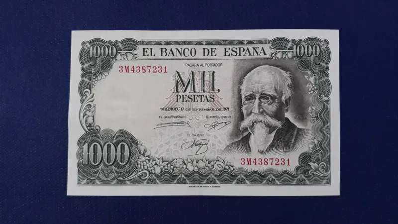 اسکناس 1000 پزوتا اسپانیا سال 1971 کیفیت عالی