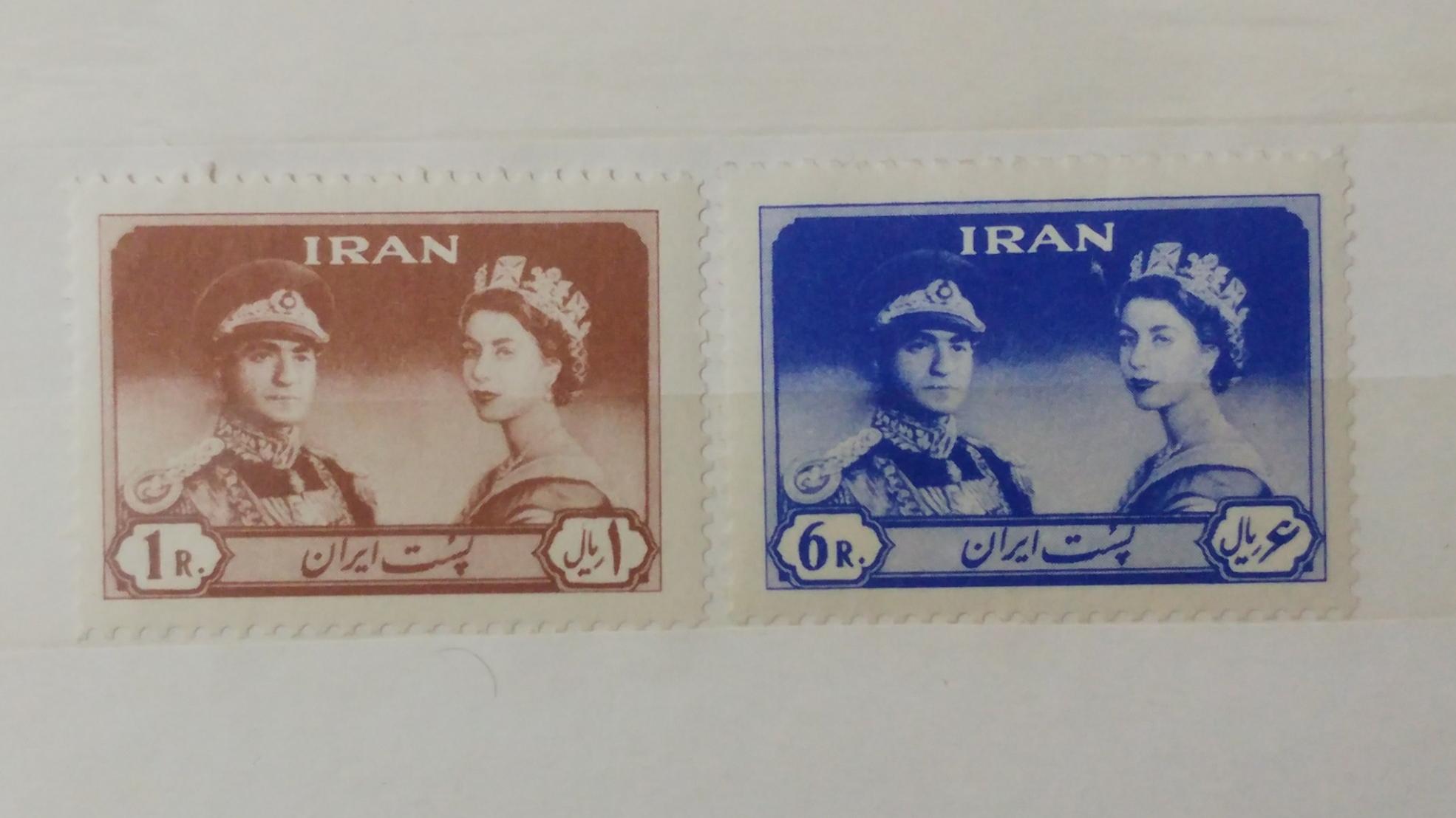 سری تمبر ارزشمند محمدرضا شاه و ملکه الیزابت 1339
