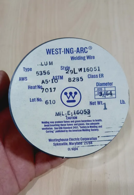 یک بسته سیم جوش آرگون آمریکایی