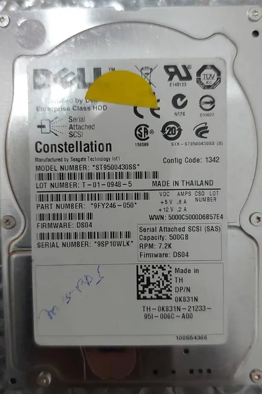 هارد سرور "2.5 DELL 500 7.2K SAS