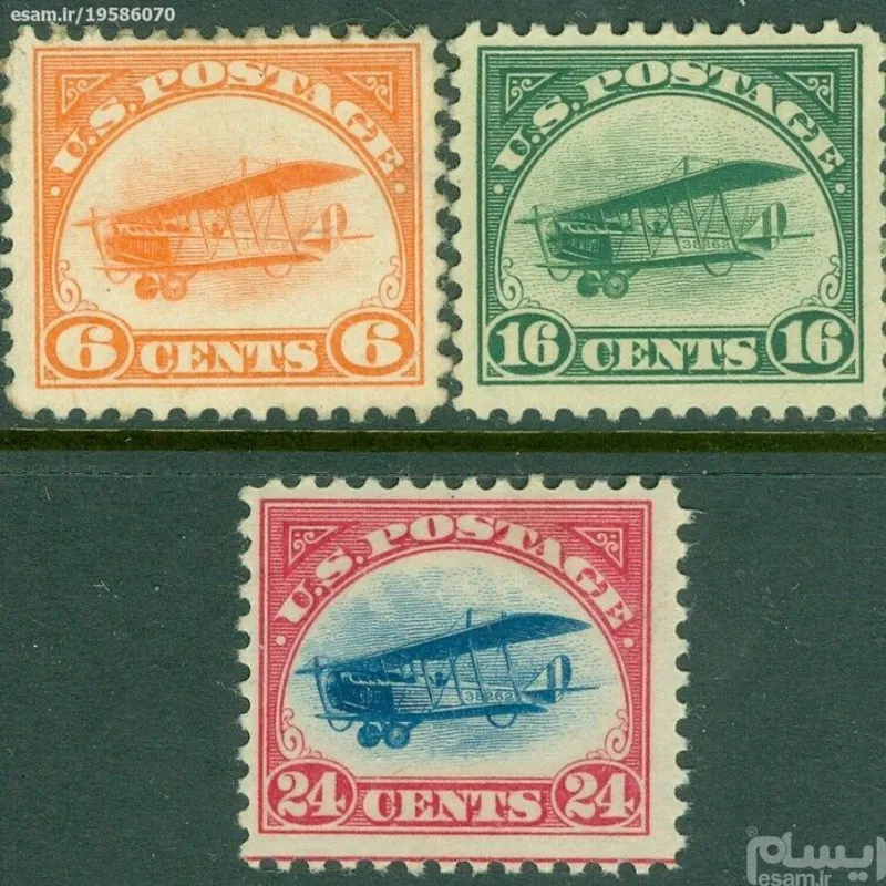 اولین سری پست هوایی آمریکا سال 1918