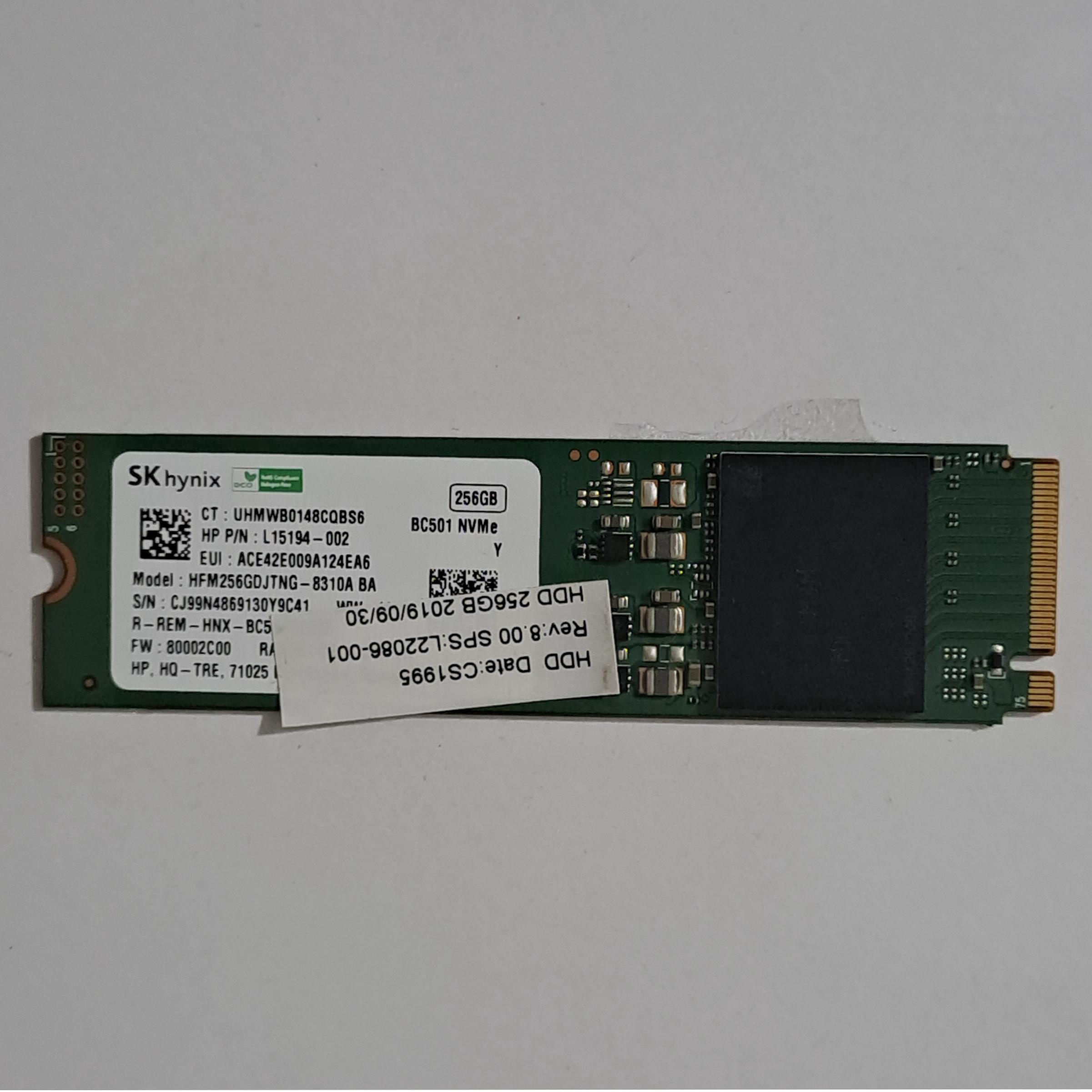 Ssd 256gb nvme sk hynix