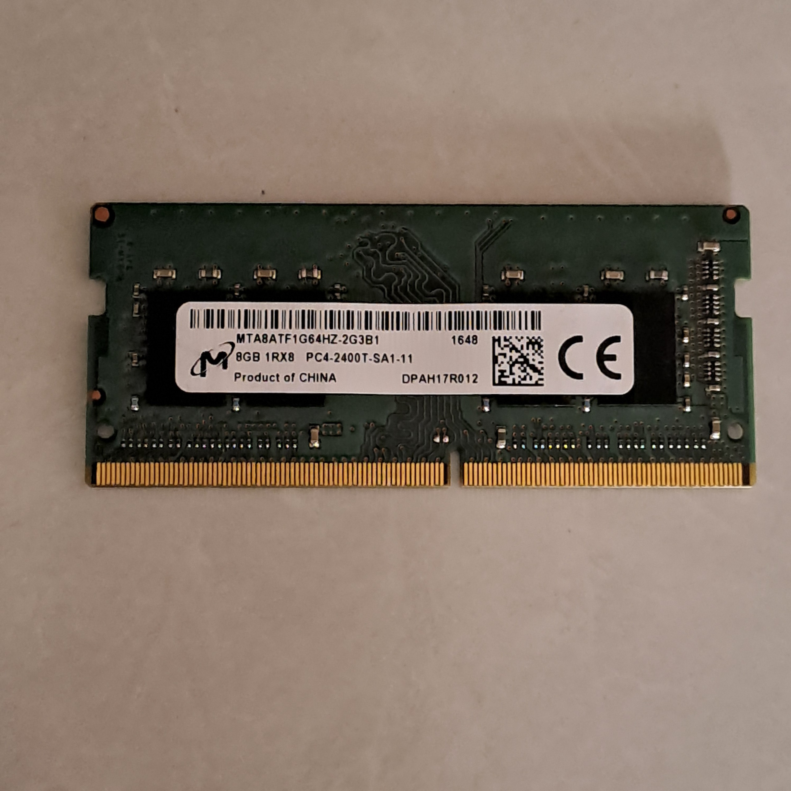 رم لپ تام 8GB pc4_2400T_micron
