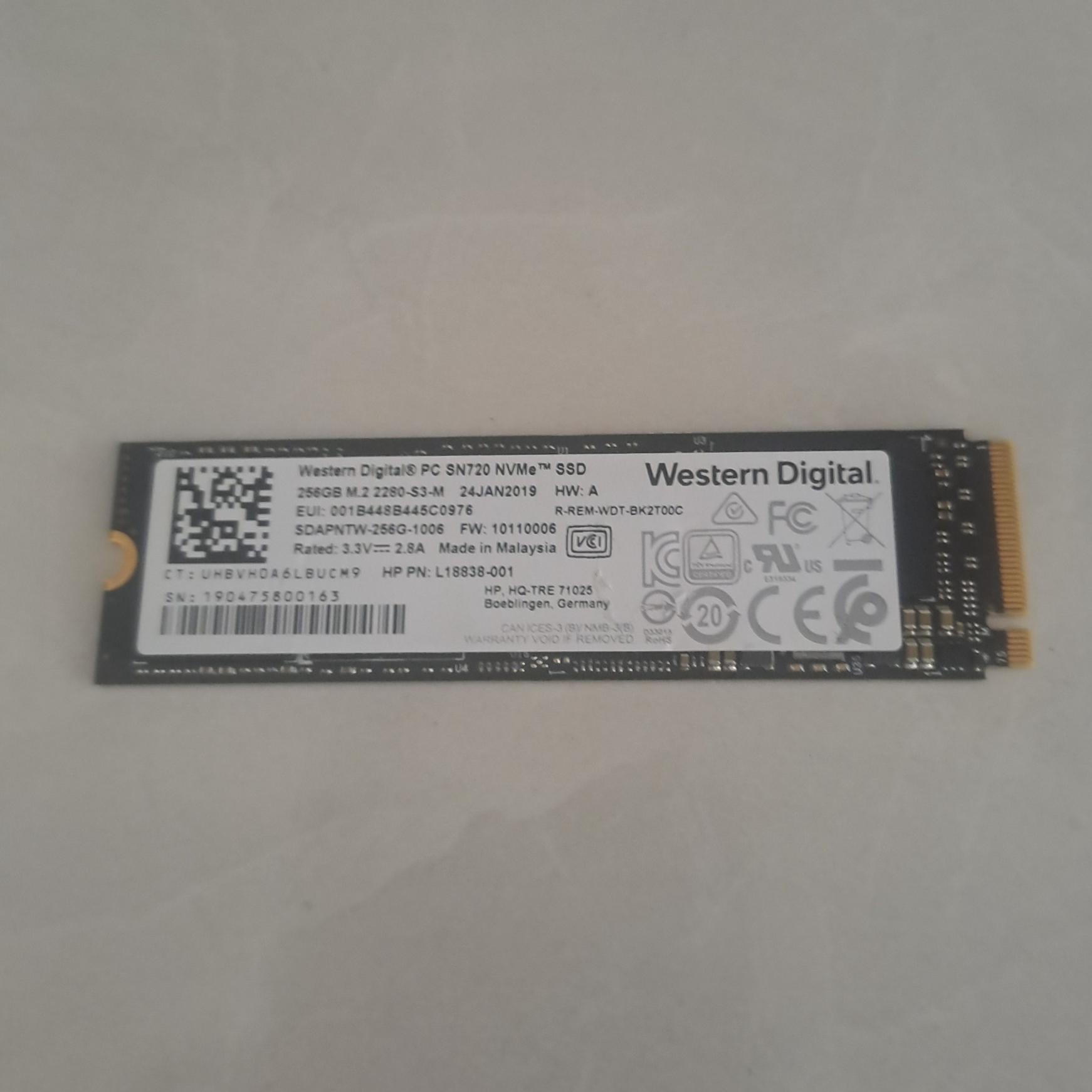 هارد ssd 256gb nvme wd