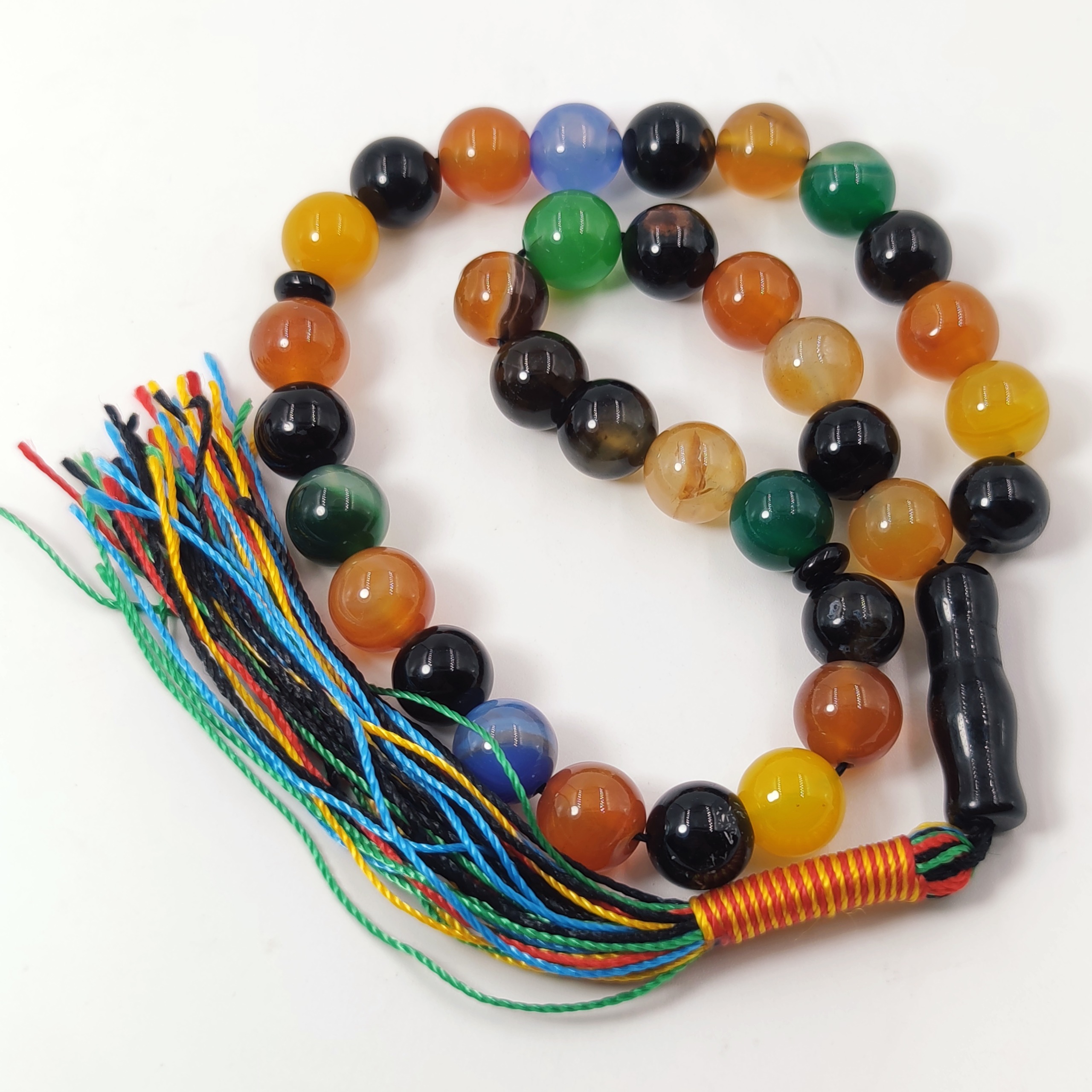 تسبیح ام البنین (عقیق های رنگی معدنی مختلف)