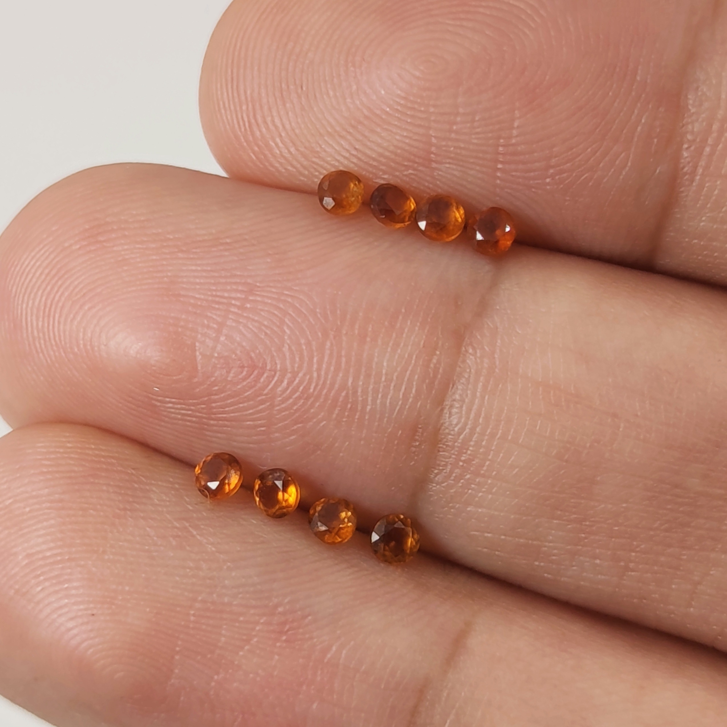 8 قطعه سنگ گارنت اسپسارتین معدنی مناسب گوشواره